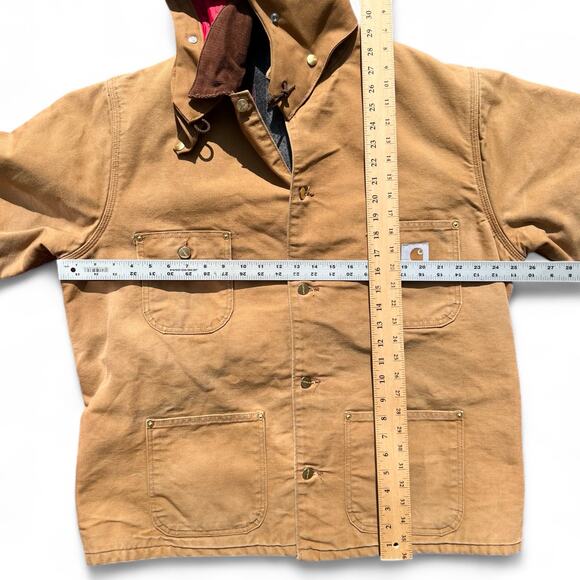 Vintage 80s Union Made Carhartt Blanket Lined Chore Coat Hood Jacket Workwear - Picture 12 of 12